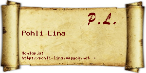 Pohli Lina névjegykártya